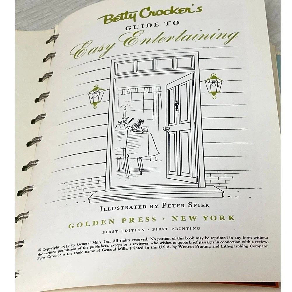 Betty Crocker Guide to Easy Entertaining 1959 First Edition Spiral Cookbook